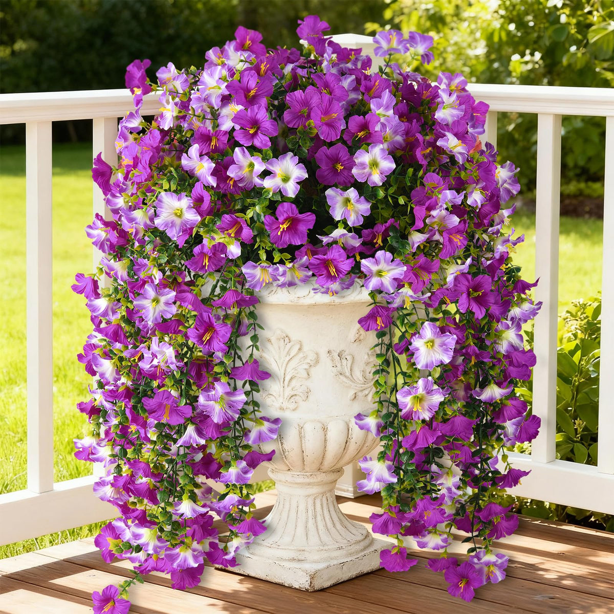 INQCMY Artificial Fake Fall Flowers Plants for Outdoor Decoration