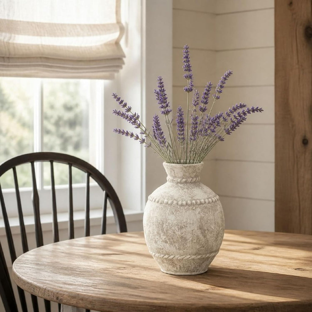 Sunddo Rustic Ceramic Vase for Flower, 8.5 Inch