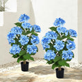 2 Pack Artificial Hydrangea Tree 31.5'', Potted Hydrangea Flowers