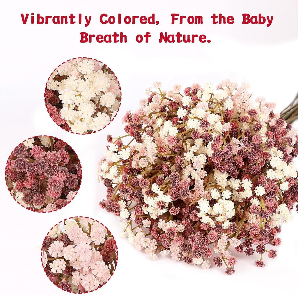 N&T NIETING Baby Breath Flowers Artificial Bulk, 10Pcs, Fall Pink Decor