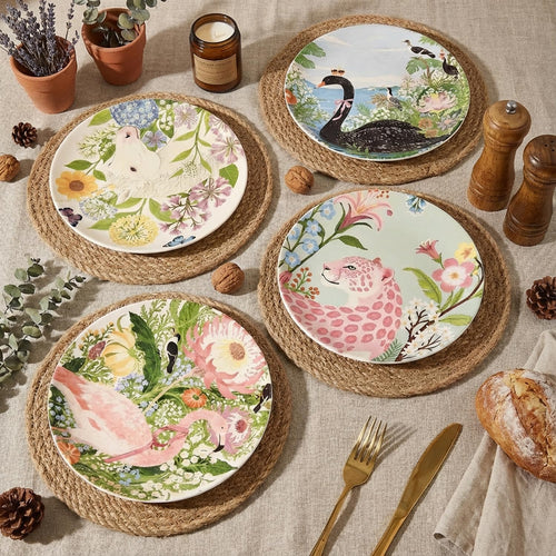 8.5 Inch Ceramic Plates Set of 4, Salad & Dessert Appetizer Plates