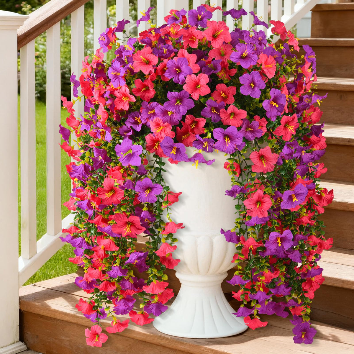 INQCMY Artificial Fake Fall Flowers Plants for Outdoor Decoration