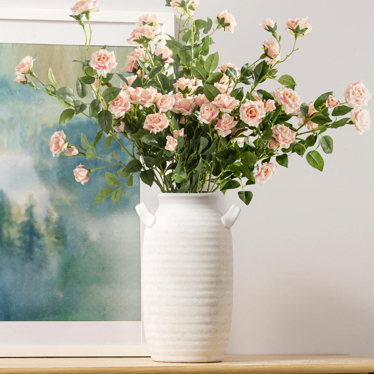 Vanselia Ceramic Flower Vase Home Decor Living Room Table Vases (12" Retro)