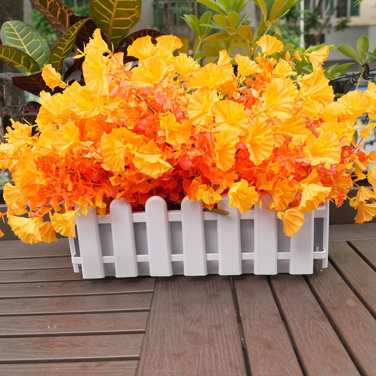 trytuny Artificial Flowers for Outdoor,14 Bundle Fall Realistic Faux Plants UV Resistant Fake Fake Plastic Flowers for Outside Indoor Porch Patio Window Box Planter Home Decor