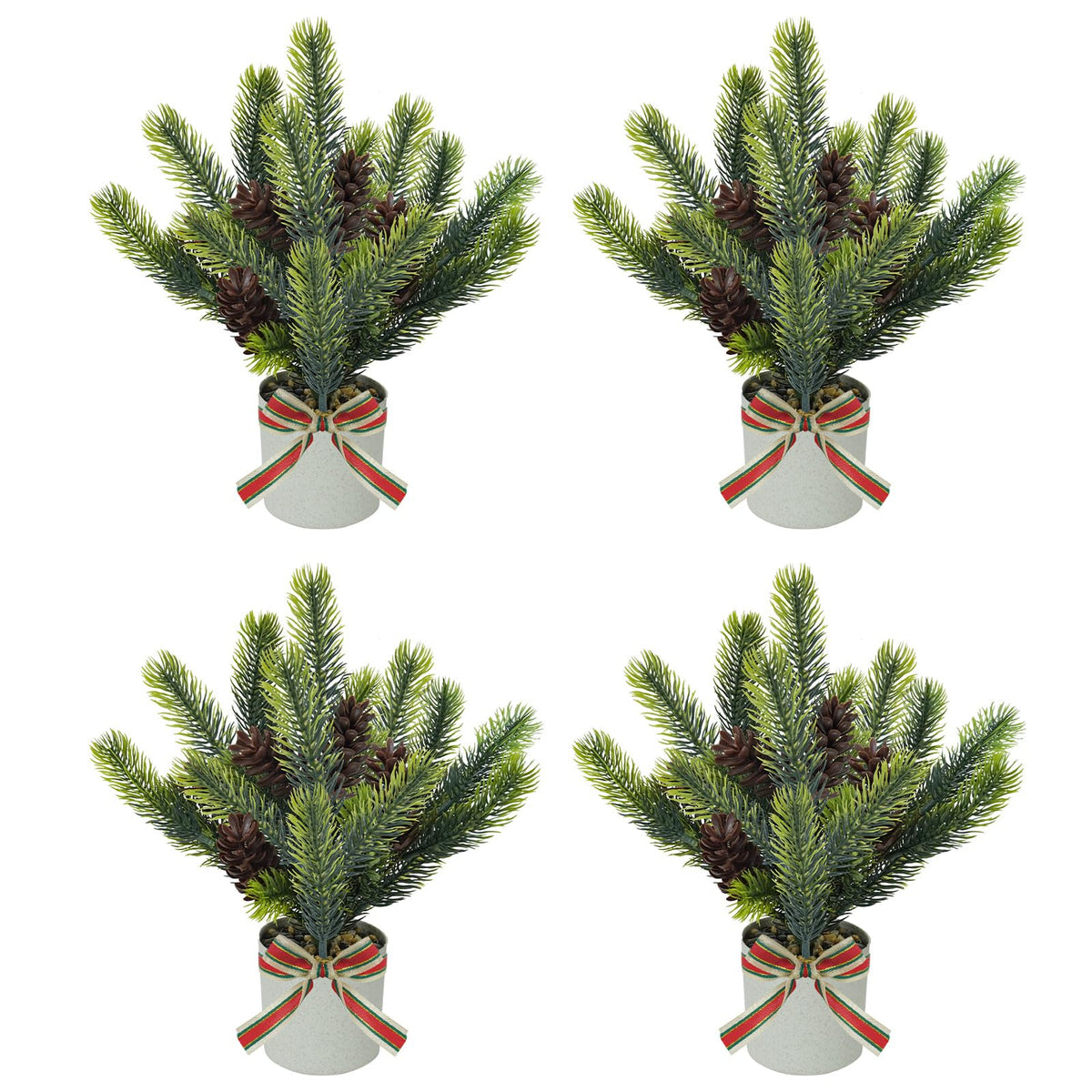 4 Packs Small Artificial Flowers in Pot, All-in-One Floral Decor,Colorful