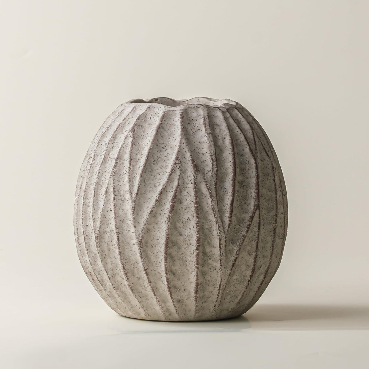6.3 Inch White Ceramic Vase for Home Decor