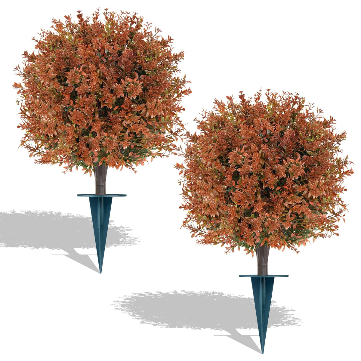 Artificial Boxwood Topiary Ball Lavender, Set of 2 UV Resistant
