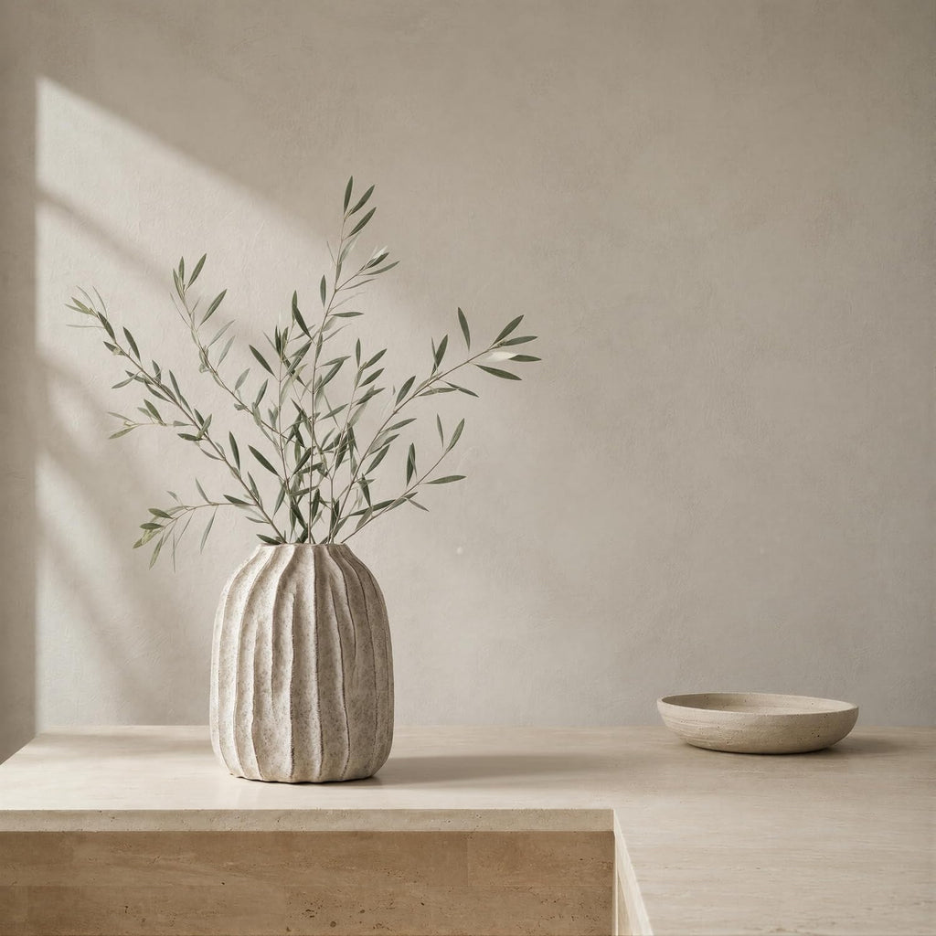 7.9 Inch Gray Ceramic Vase for Home Decor
