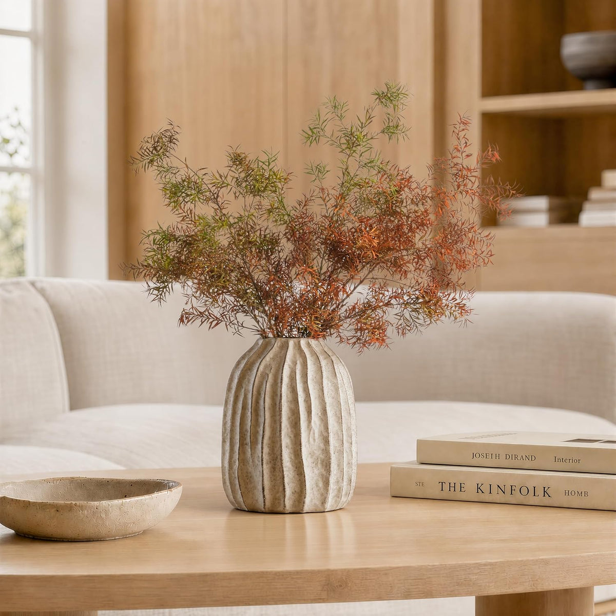 7.9 Inch Gray Ceramic Vase for Home Decor