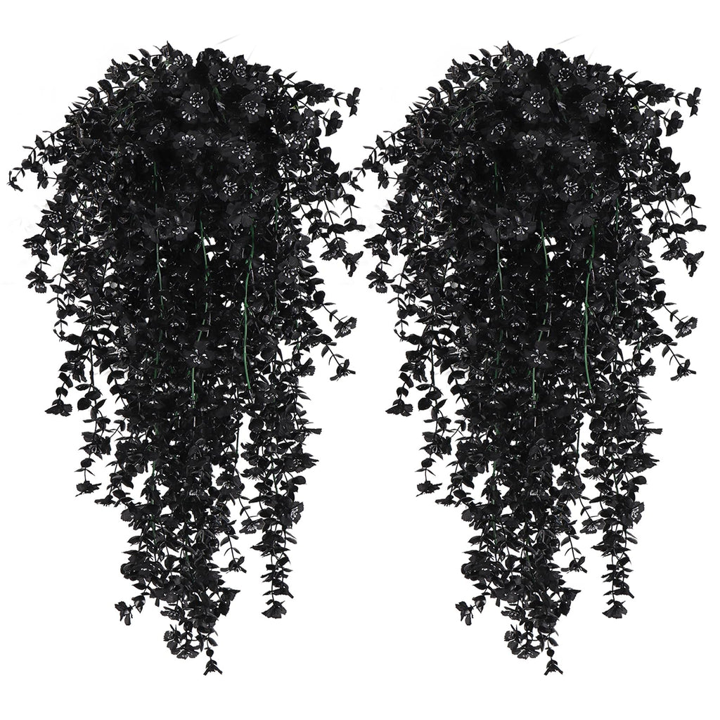 RECUTMS 4Pc Artificial Flowers for Outdoor Fake Hanging Plants White