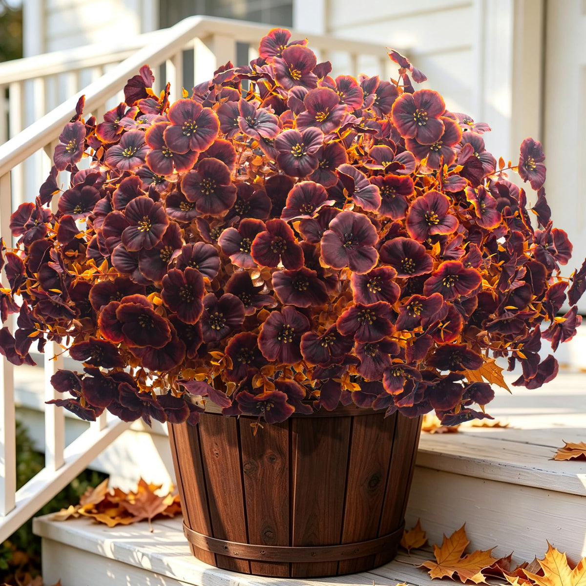 16 Artificial Pansy Faux Fall Flowers Outdoor UV Resistant No Fade Yellow