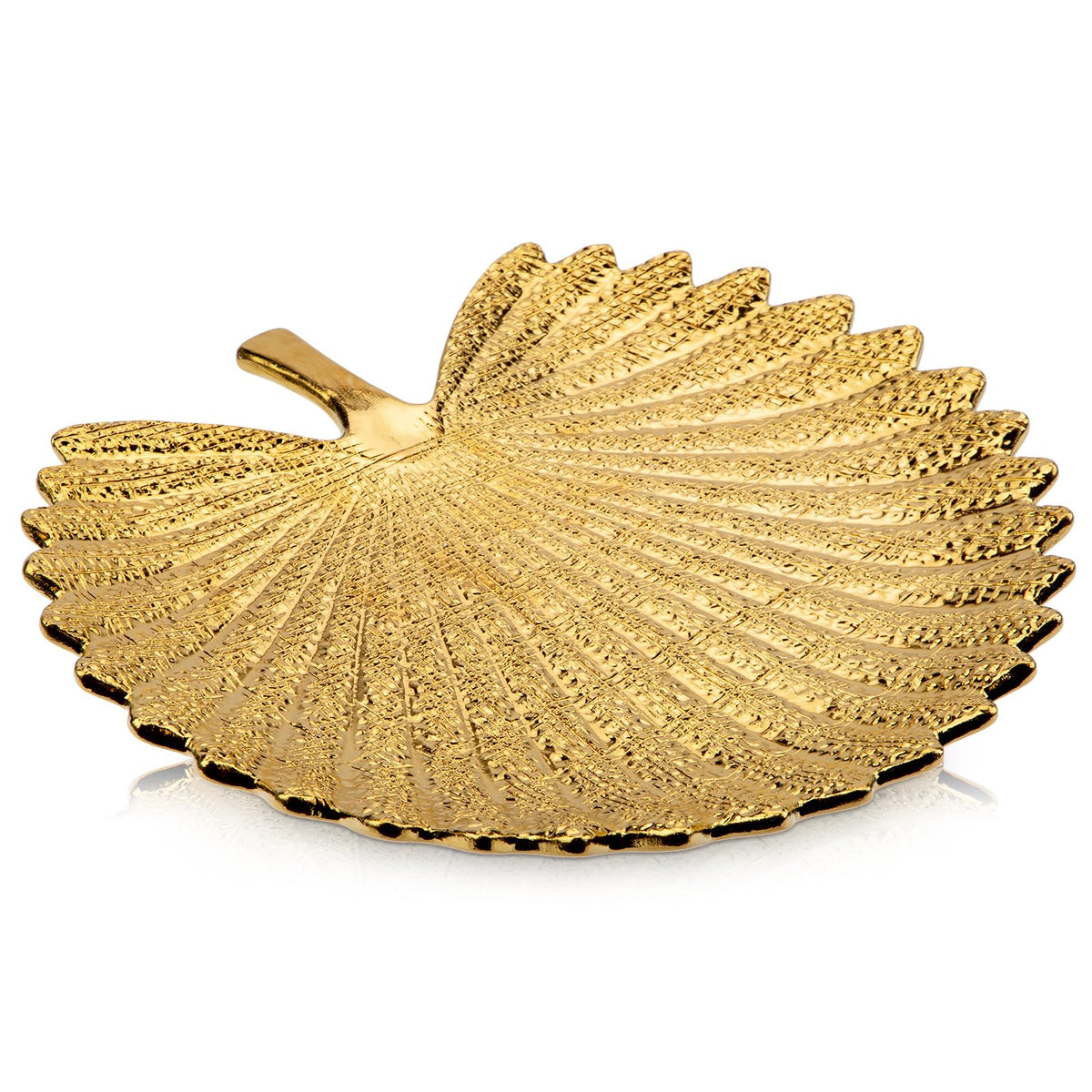 Ceramic Leaf Shaped Decorative Tray, Black Gold Monstera Leaf Plate 12.6"x11" for Jewelry, Keys, Snack, Candle Holder, Modern Table Centerpiece Home Decor