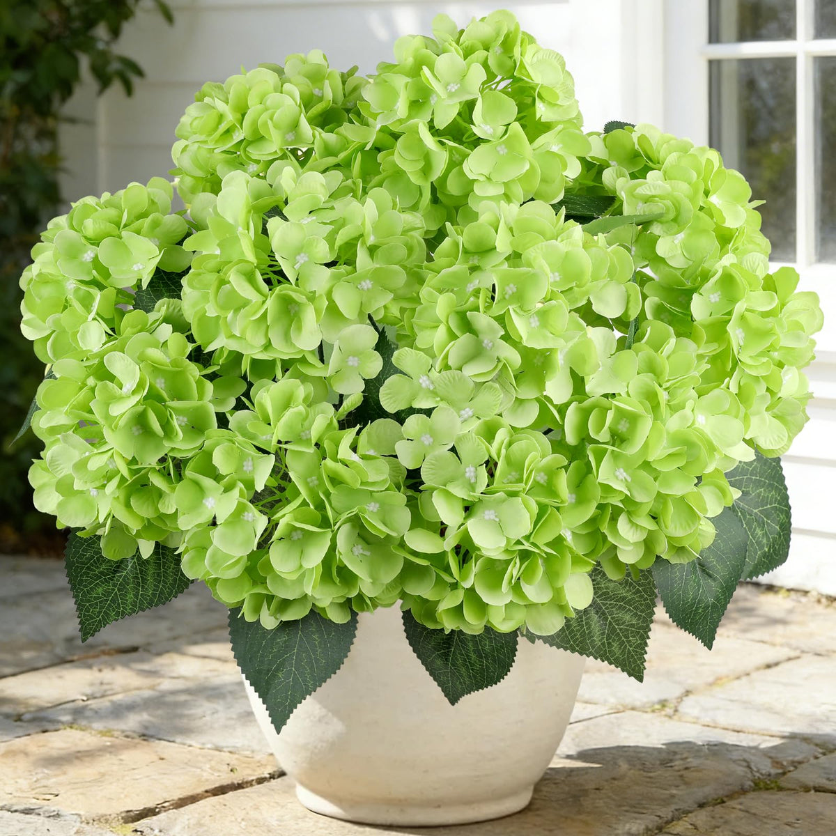 6 Bundles Hydrangea Artificial Flowers for Outdoors Silk Faux Hydrangeas