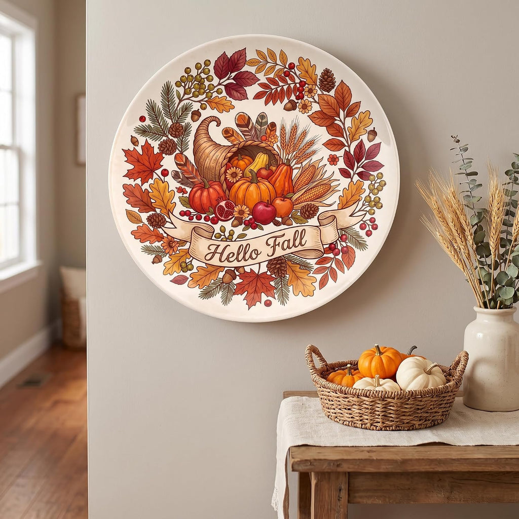 Decorative Plates for Display Fall Harvest Wall Plates 8 Inch