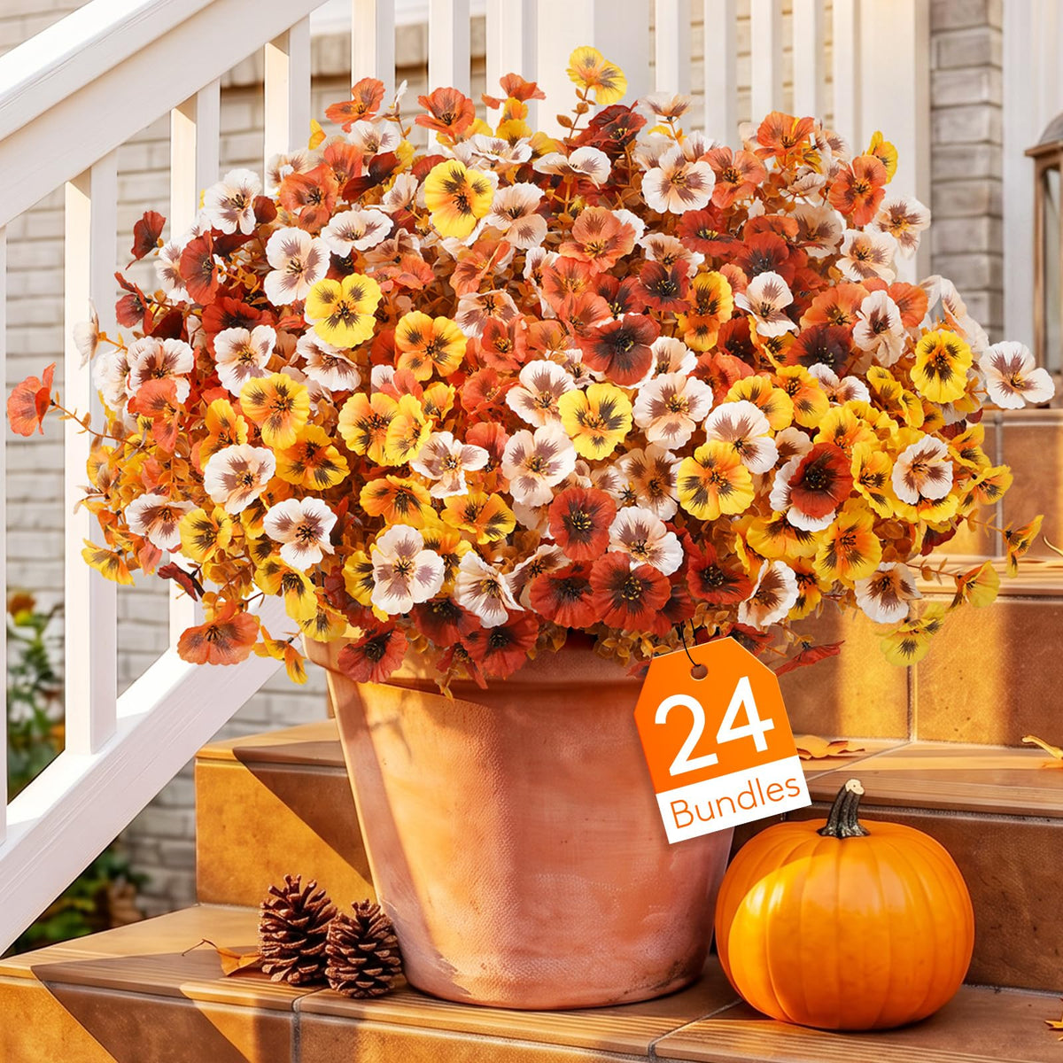 Lifewit Fall Artificial Flowers for Outdoor, Faux Flowers for Garden Decor