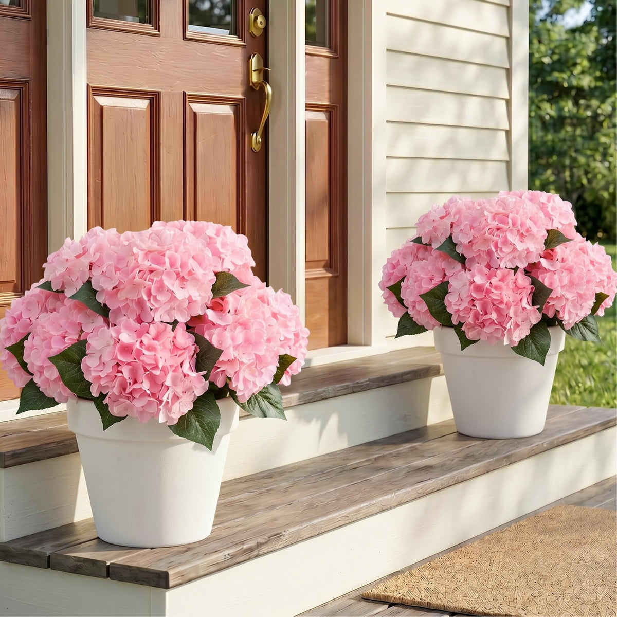 Auihiay 6 Bundles Blue Hydrangea Artificial Flowers for Outdoors and Indoor