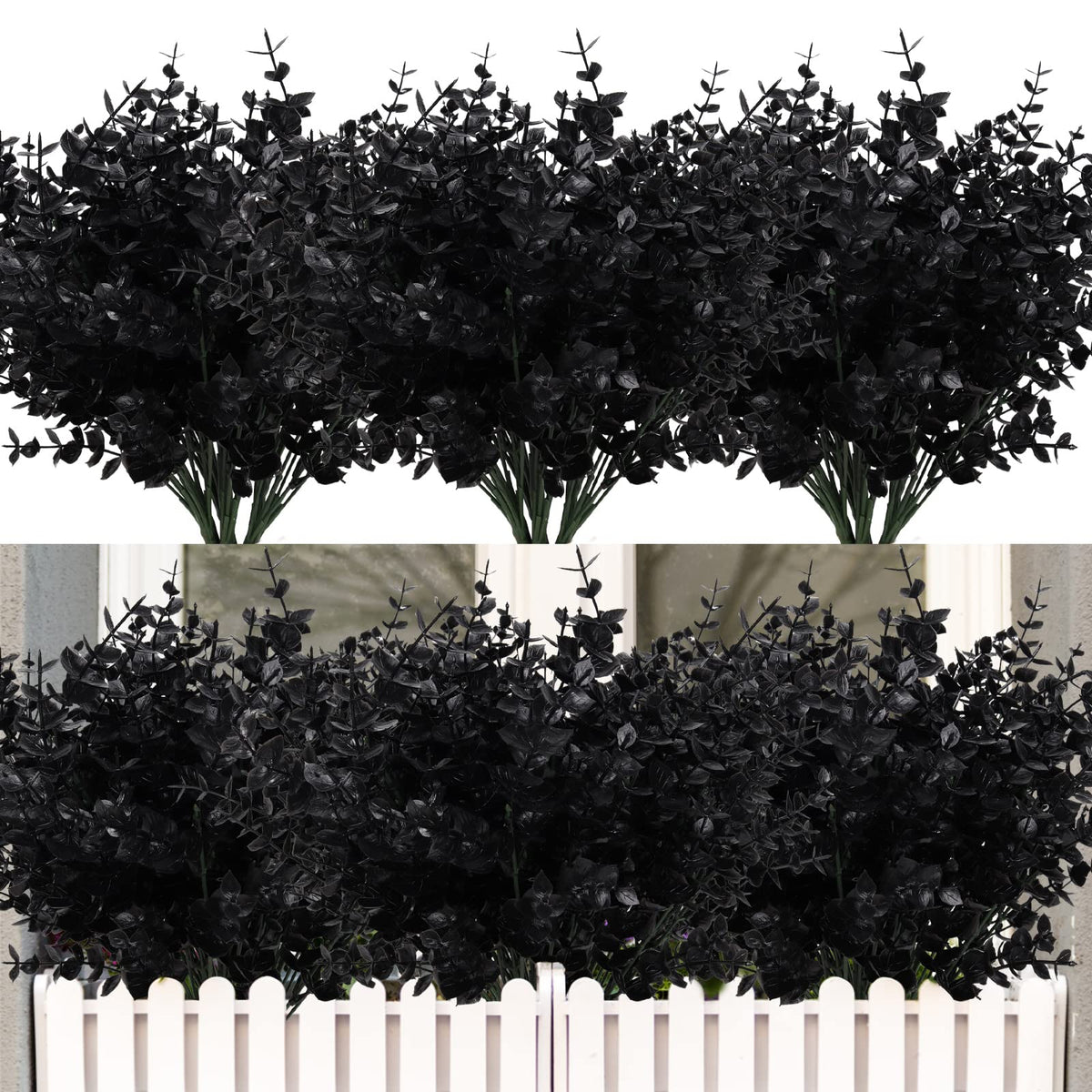 RECUTMS Artificial Flowers,Fake Boxwood Outdoor UV Resistant Plants,8 Packs
