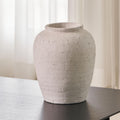 LB2 Black Ceramic Large Vase, 11.2" Tall Zen Style Vase, Terra Cotta Pitcher, Distressed Farmhouse Decor, Pottery Decorative Flower for Home Decor (D - Black 11.2")