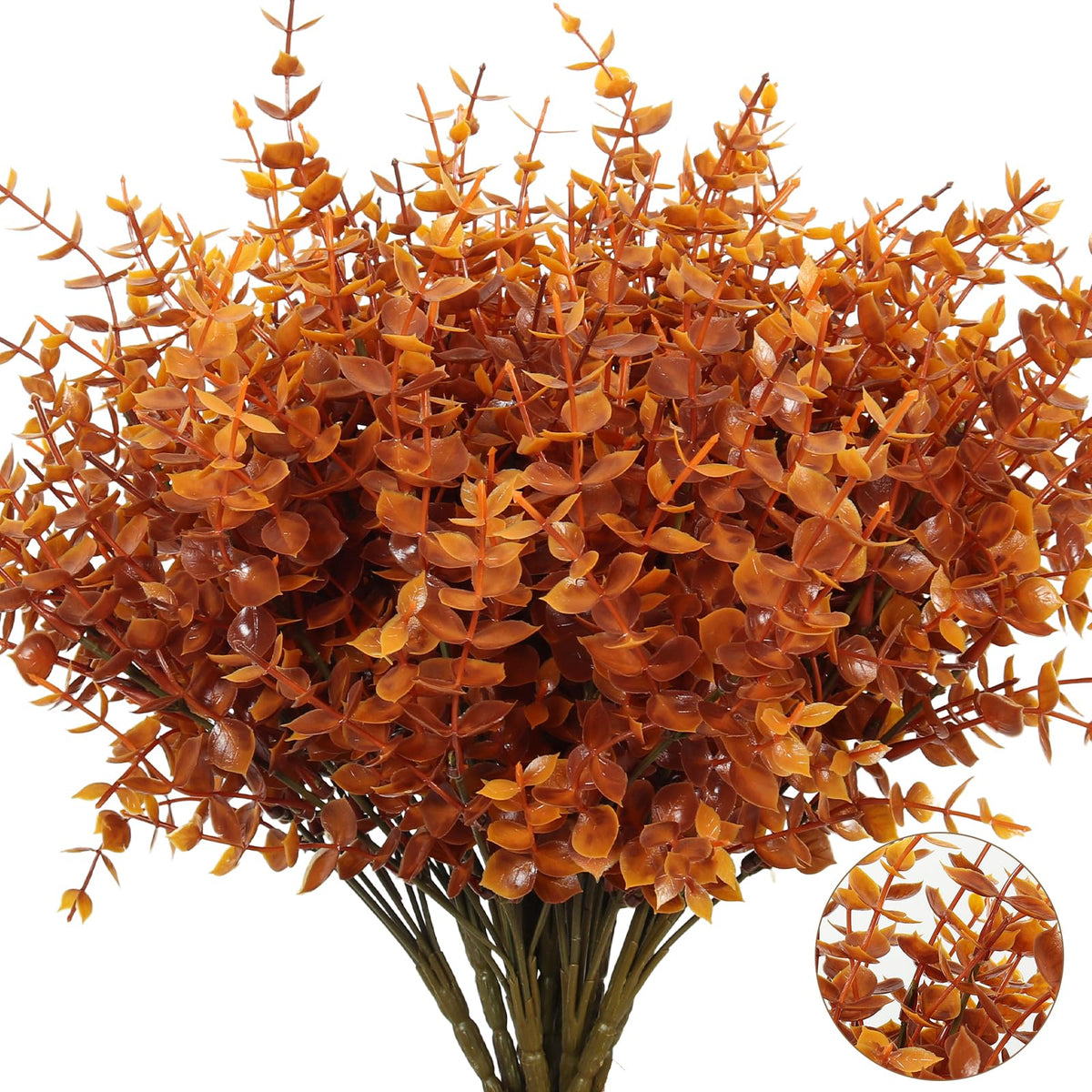 RECUTMS Artificial Flowers,Fake Boxwood Outdoor UV Resistant Plants,8 Packs