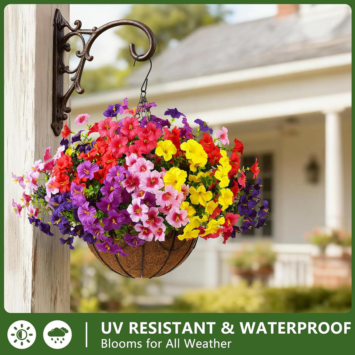 Artificial Fake Petunias Flowers for Outdoors Spring Summer Decoration