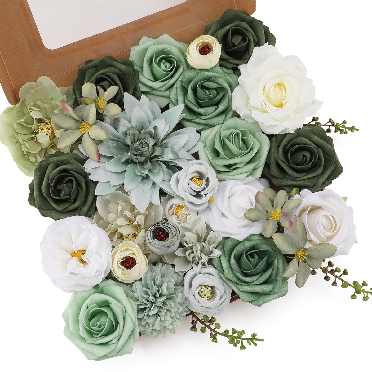 Floweroyal Artificial Flowers Combo Purple Flowers Mix Silk Flowers Dahlia Roses with Stems for DIY Wedding Bridal Bouquets, Baby Shower, Floral Arrangement, Table Centerpieces, Home Decorations.