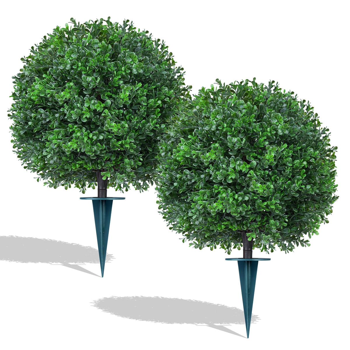 Artificial Boxwood Topiary Ball Lavender, Set of 2 UV Resistant
