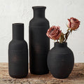 Rustic Farmhouse Vase Set of 3 - Ceramic Decorative Vases Home Decor - Pampas Grass Dried Fresh Flowers - for Centerpiece, Table, Mantel Entryway, Kitchen, Bedroom (White2)