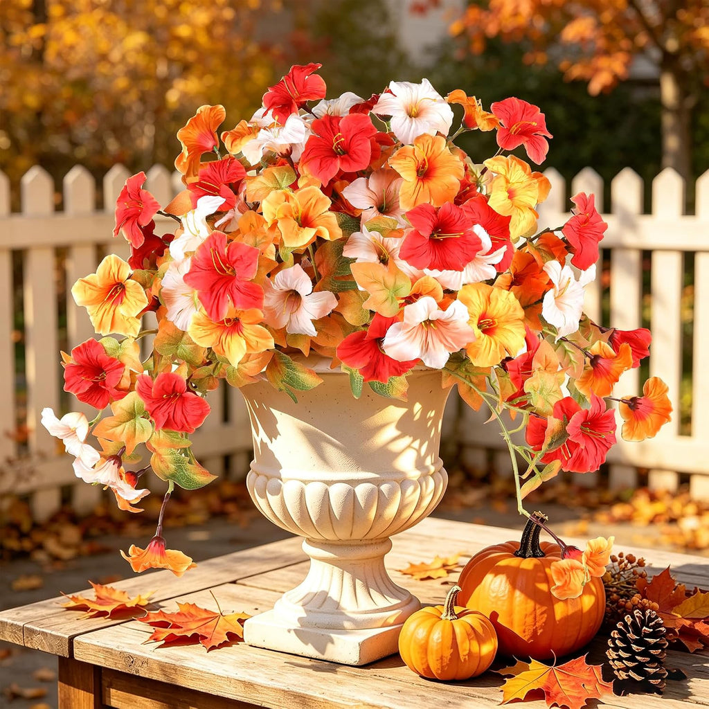 3 Pack Artificial Fall Petunia for Outdoors No Fade Fall Decor