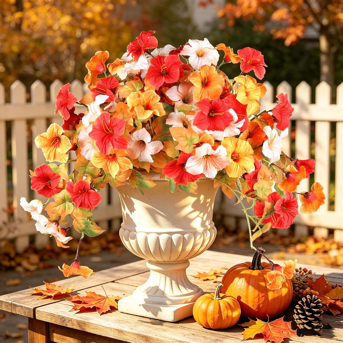 3 Pack Artificial Fall Petunia for Outdoors No Fade Fall Decor