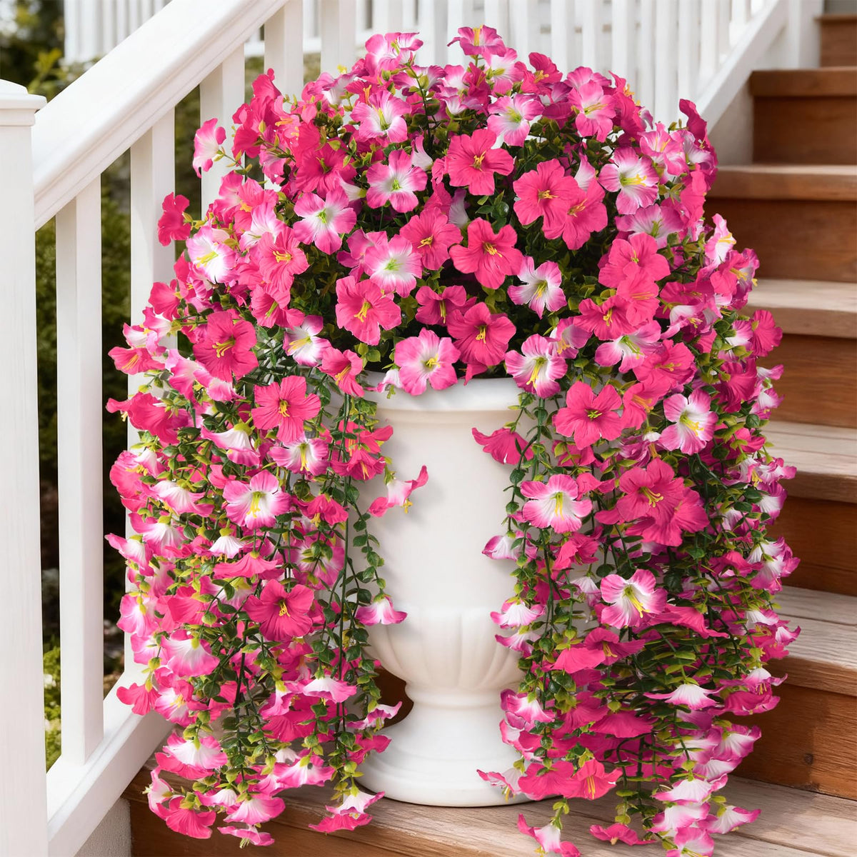 INQCMY Artificial Fake Fall Flowers Plants for Outdoor Decoration