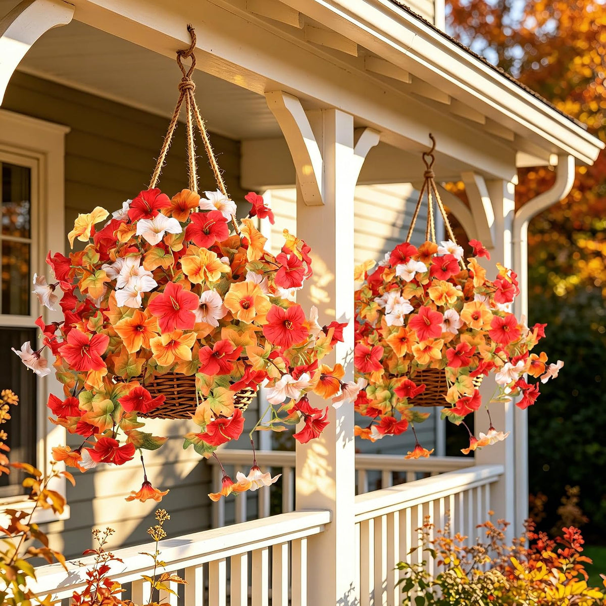 3 Pack Artificial Fall Petunia for Outdoors No Fade Fall Decor
