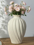 NUPTIO Ceramic Vase Living Room: 10.4" White Farmhouse Home Decor Table