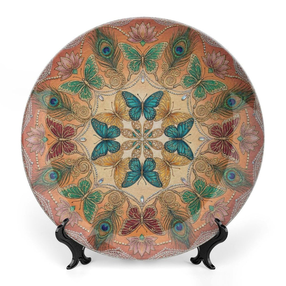 Hydrangea Decorative Plates for Display 10 Inch Floral Wall Decor