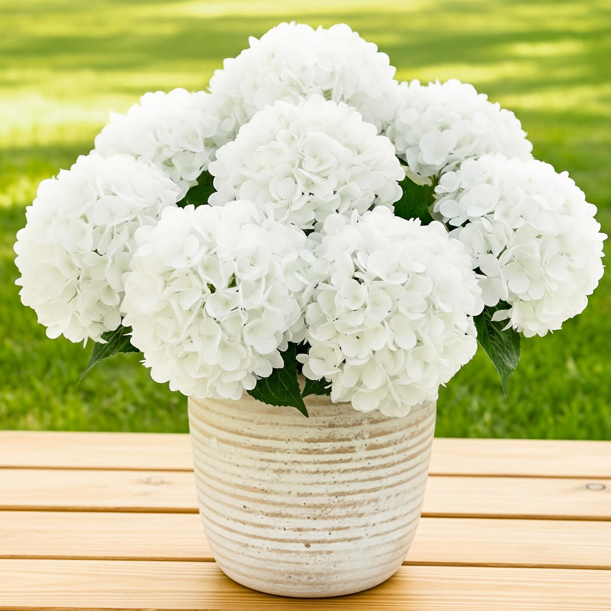 Auihiay 6 Bundles Blue Hydrangea Artificial Flowers for Outdoors and Indoor