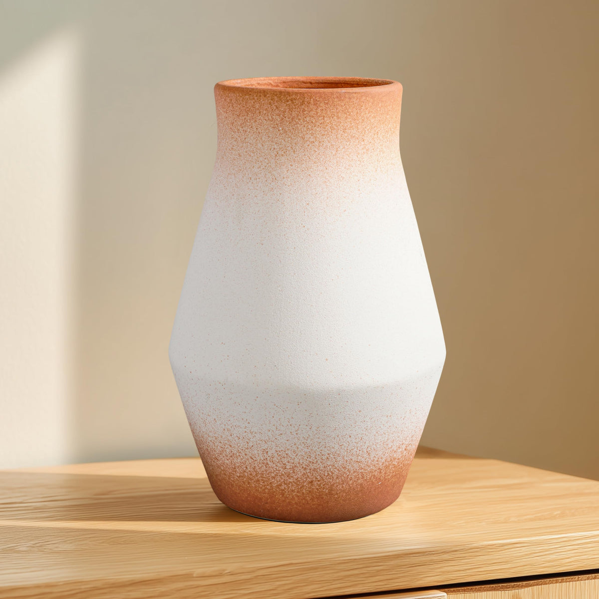 Rustic Farmhouse Ceramic Vase, 10 Inch