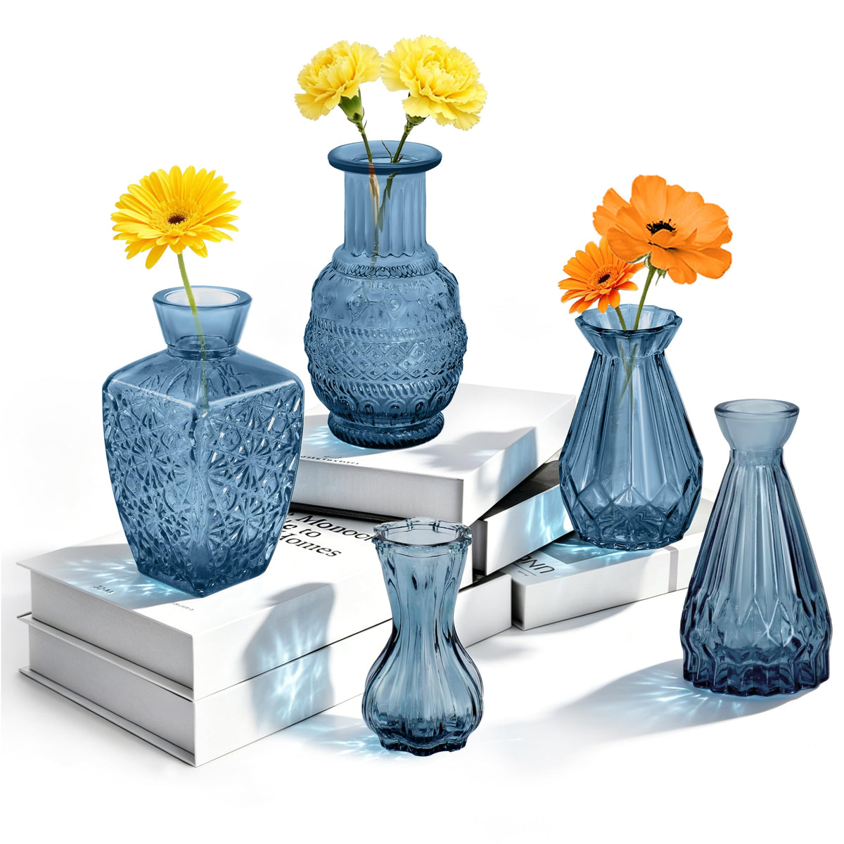 Glass Bud Vases in Bulk Small Mini Green Vase for Flowers 17pc