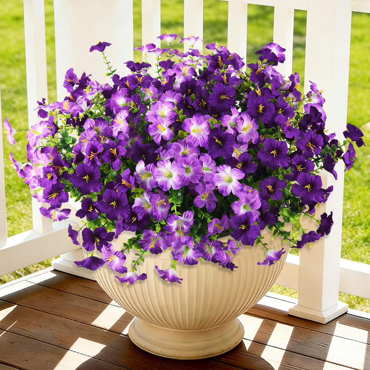 Artificial Fake Petunias Flowers for Outdoors Spring Summer Decoration