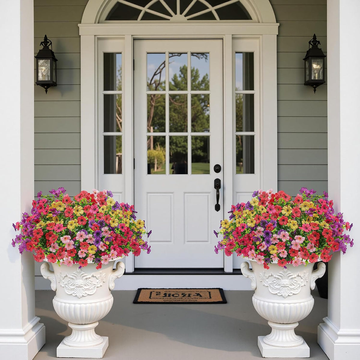 Artificial Flowers for Outdoors Fake Faux Flowers Plants Home Spring Decor