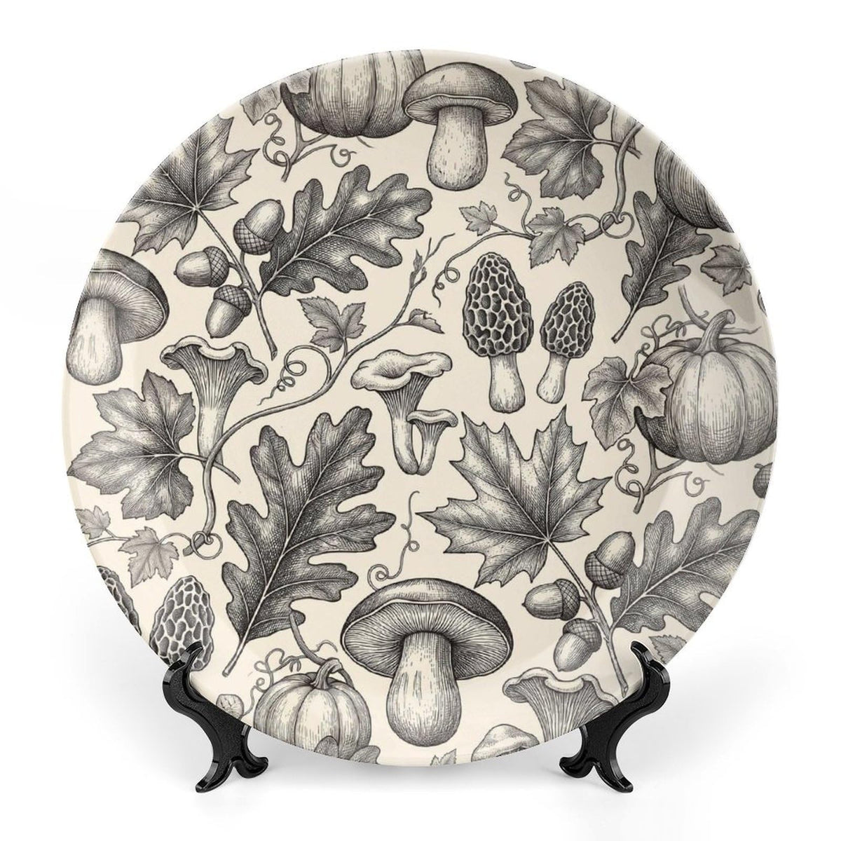 Decorative Plates 8" Fall Decor Acorn Wall Plates with Stand