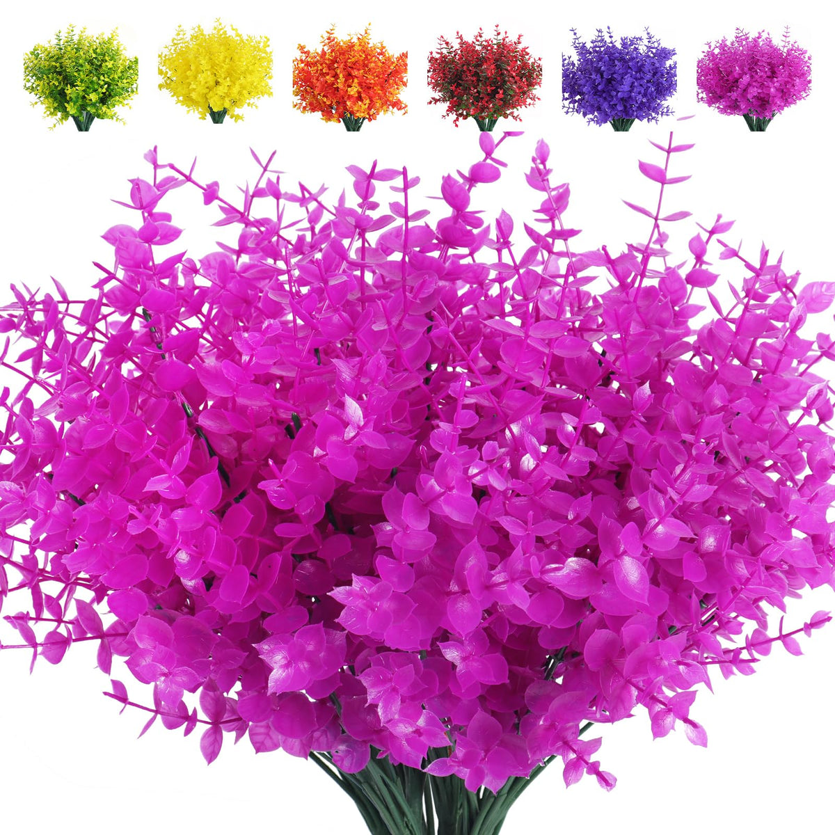RECUTMS Artificial Flowers,Fake Boxwood Outdoor UV Resistant Plants,8 Packs