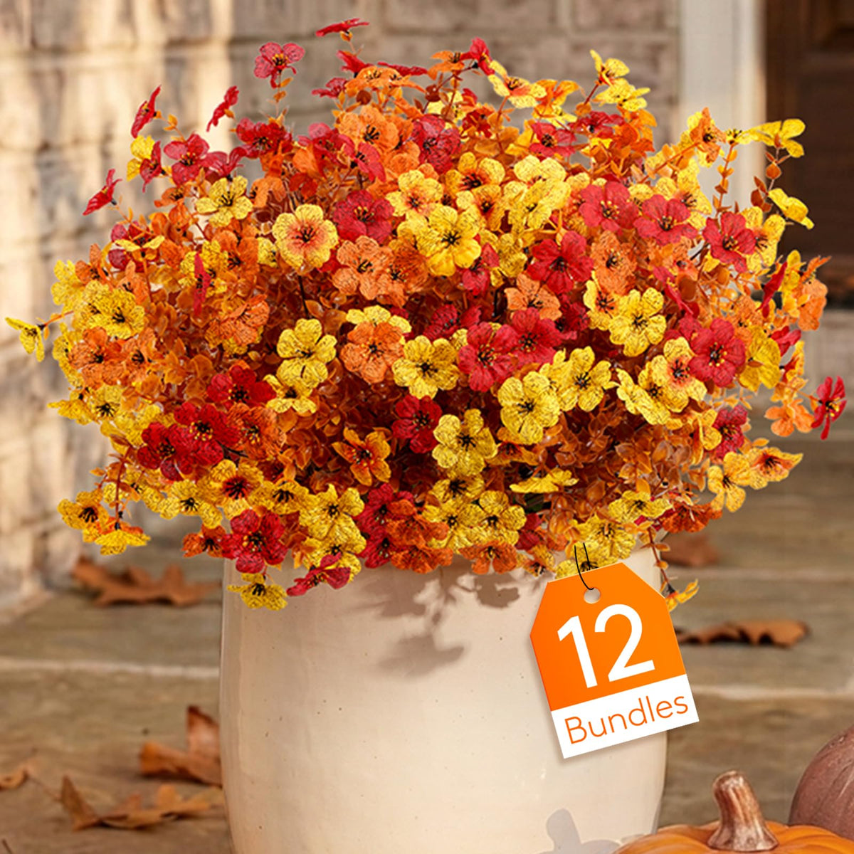 Lifewit Fall Artificial Flowers for Outdoor, Faux Flowers for Garden Decor