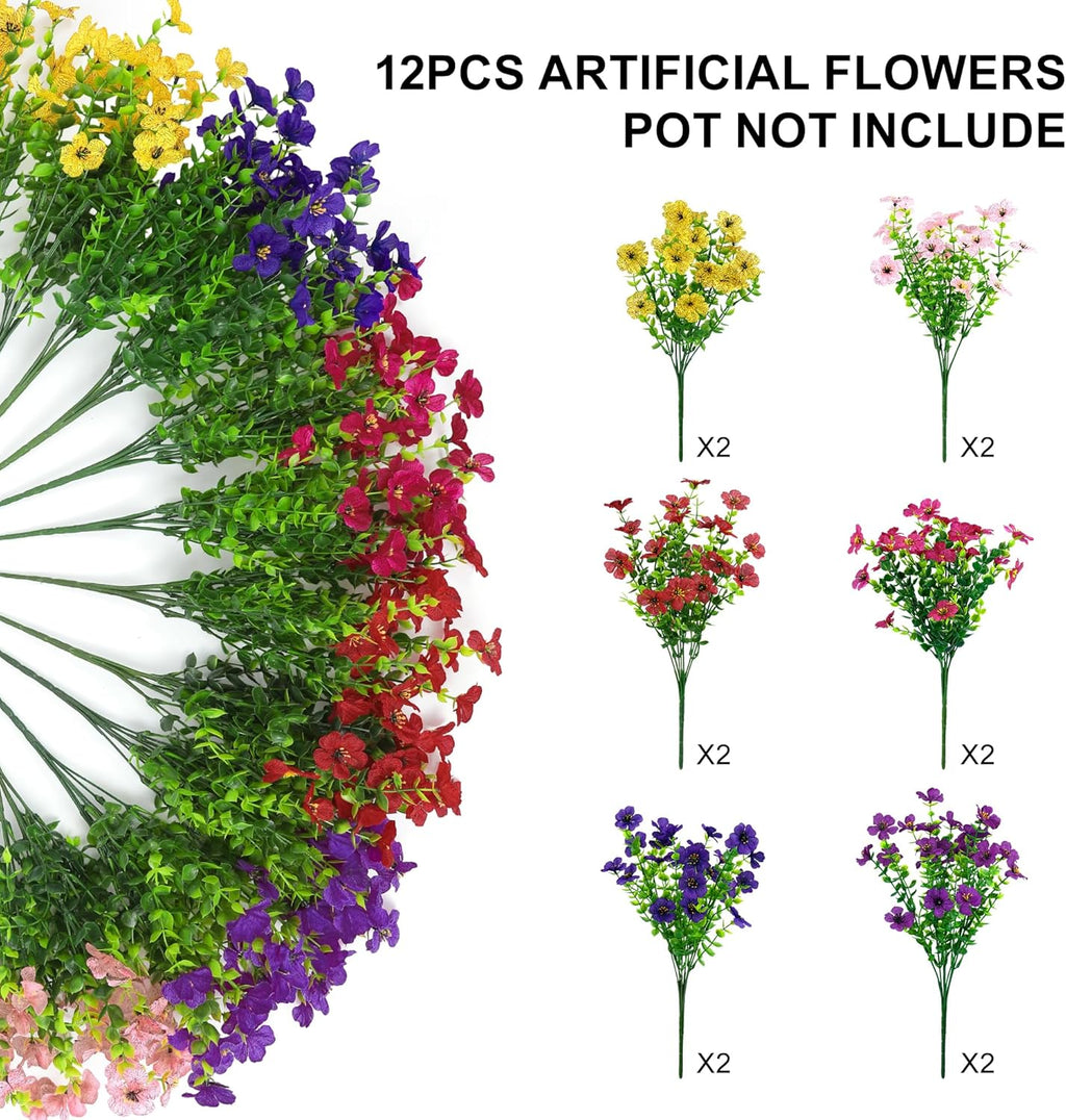 Artificial Flowers for Outdoors Fake Faux Flowers Plants Home Spring Decor