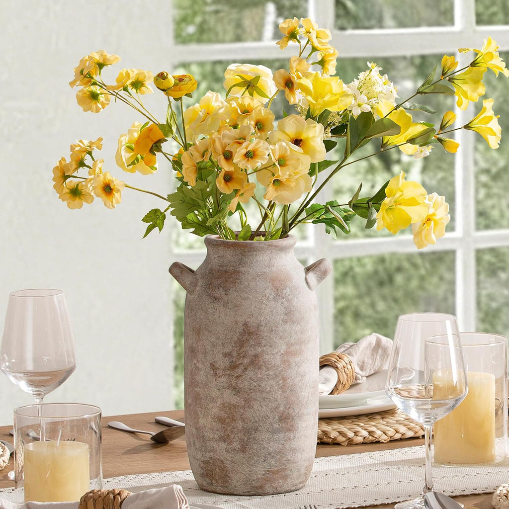Vanselia Ceramic Flower Vase Home Decor Living Room Table Vases (12" Retro)