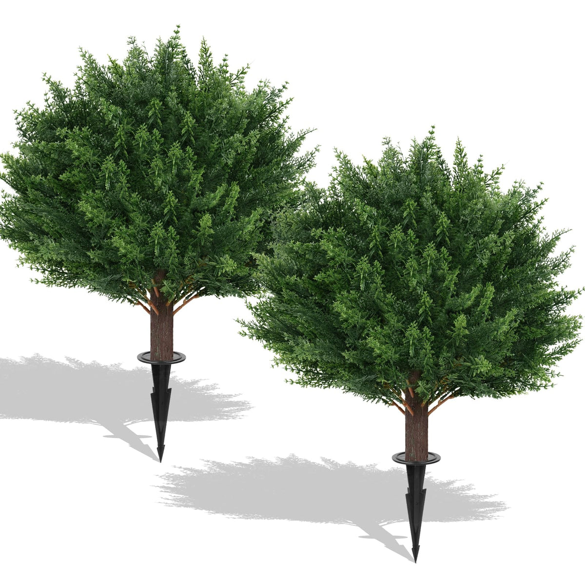 Artificial Boxwood Topiary Ball Lavender, Set of 2 UV Resistant