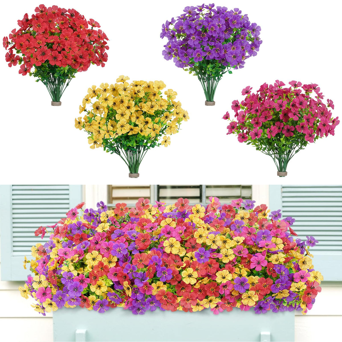 Lifewit Fall Artificial Flowers for Outdoor, Faux Flowers for Garden Decor