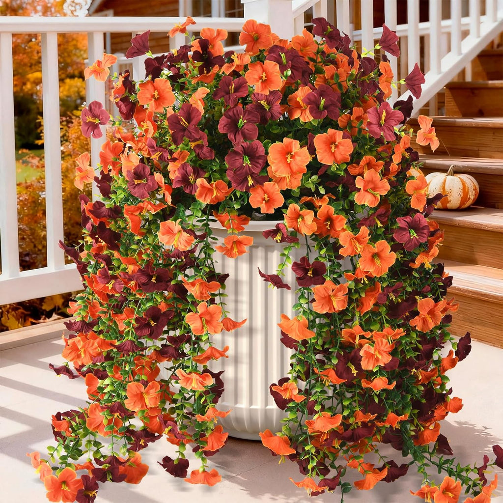 INQCMY Artificial Fake Fall Flowers Plants for Outdoor Decoration