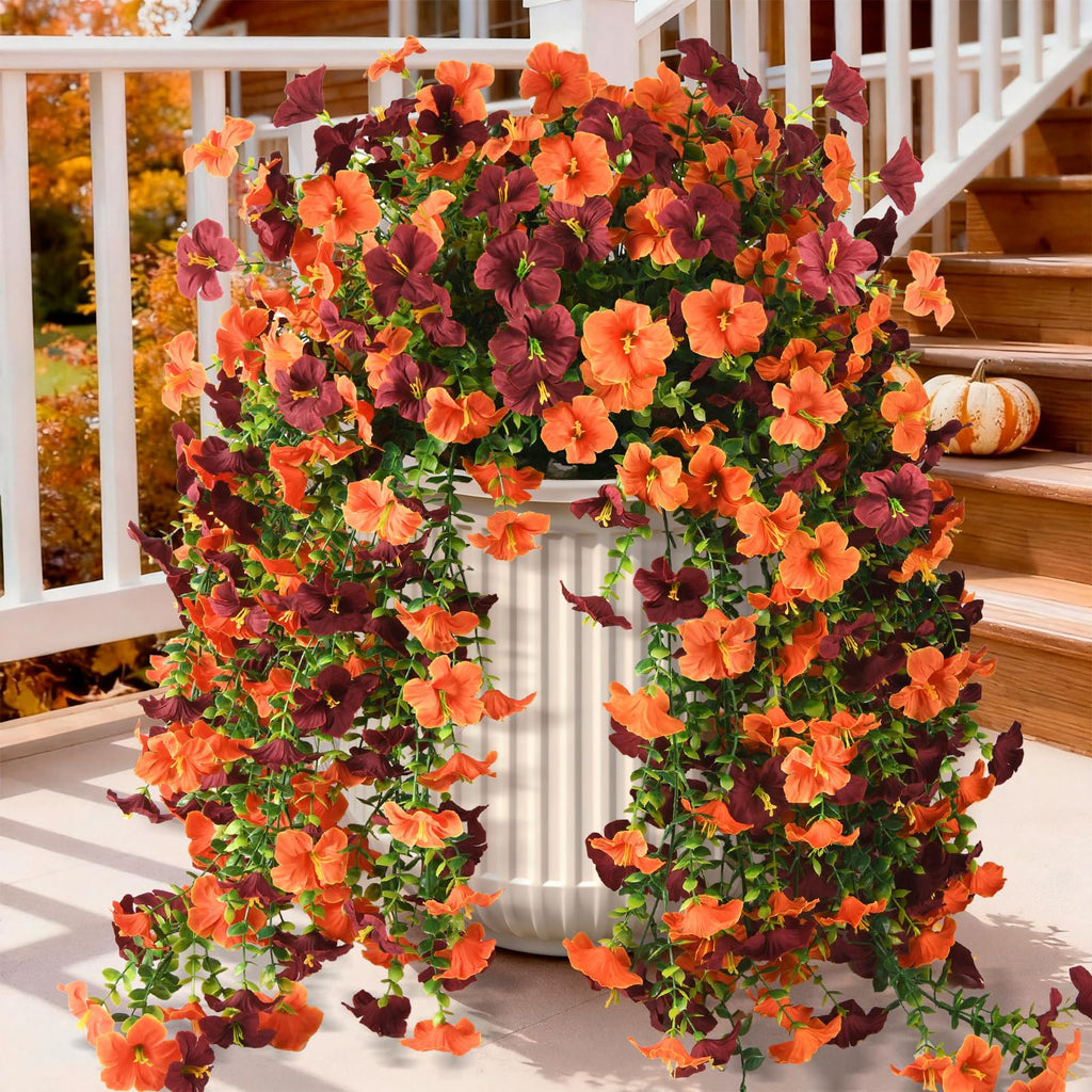 INQCMY Artificial Fake Fall Flowers Plants for Outdoor Decoration