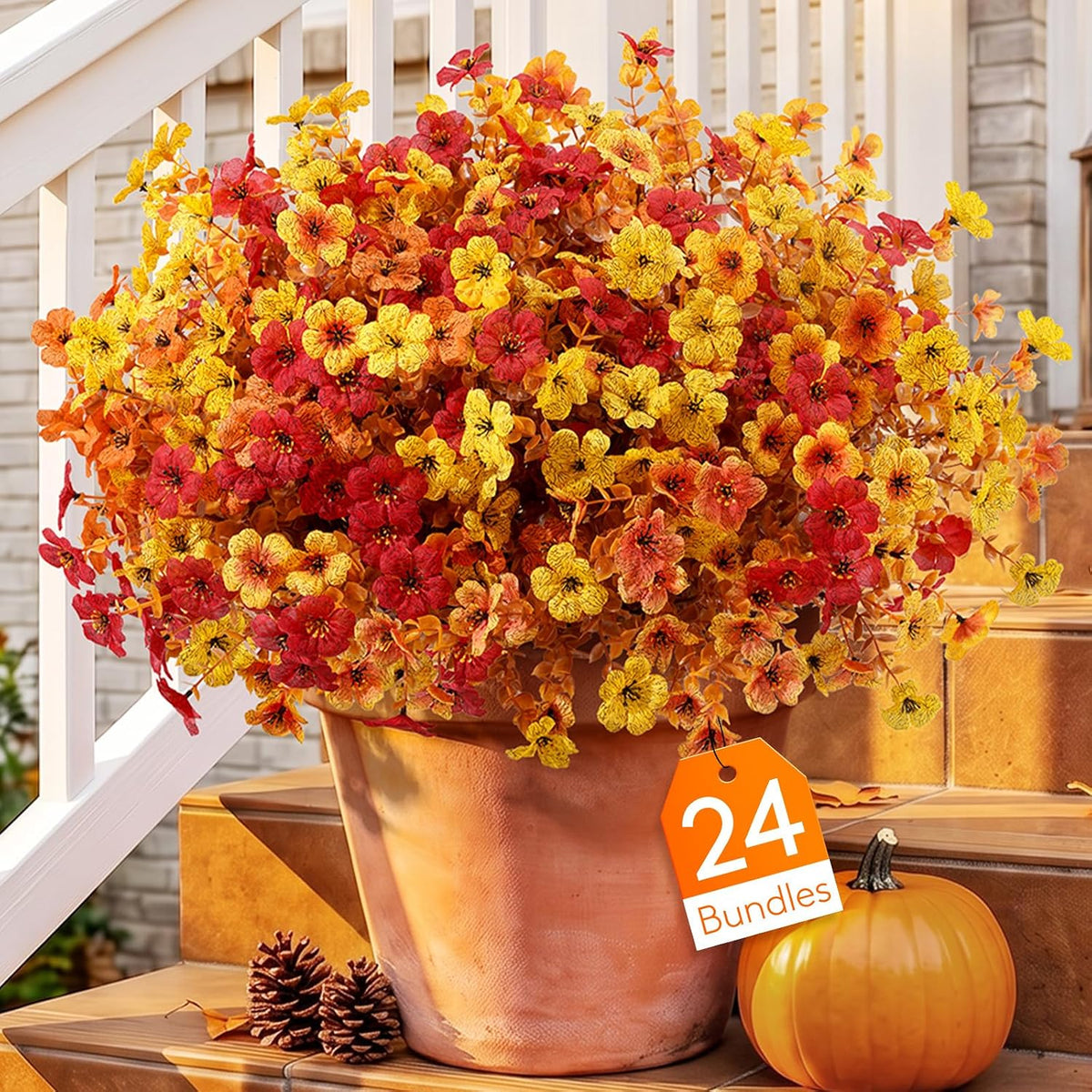 Lifewit Fall Artificial Flowers for Outdoor, Faux Flowers for Garden Decor