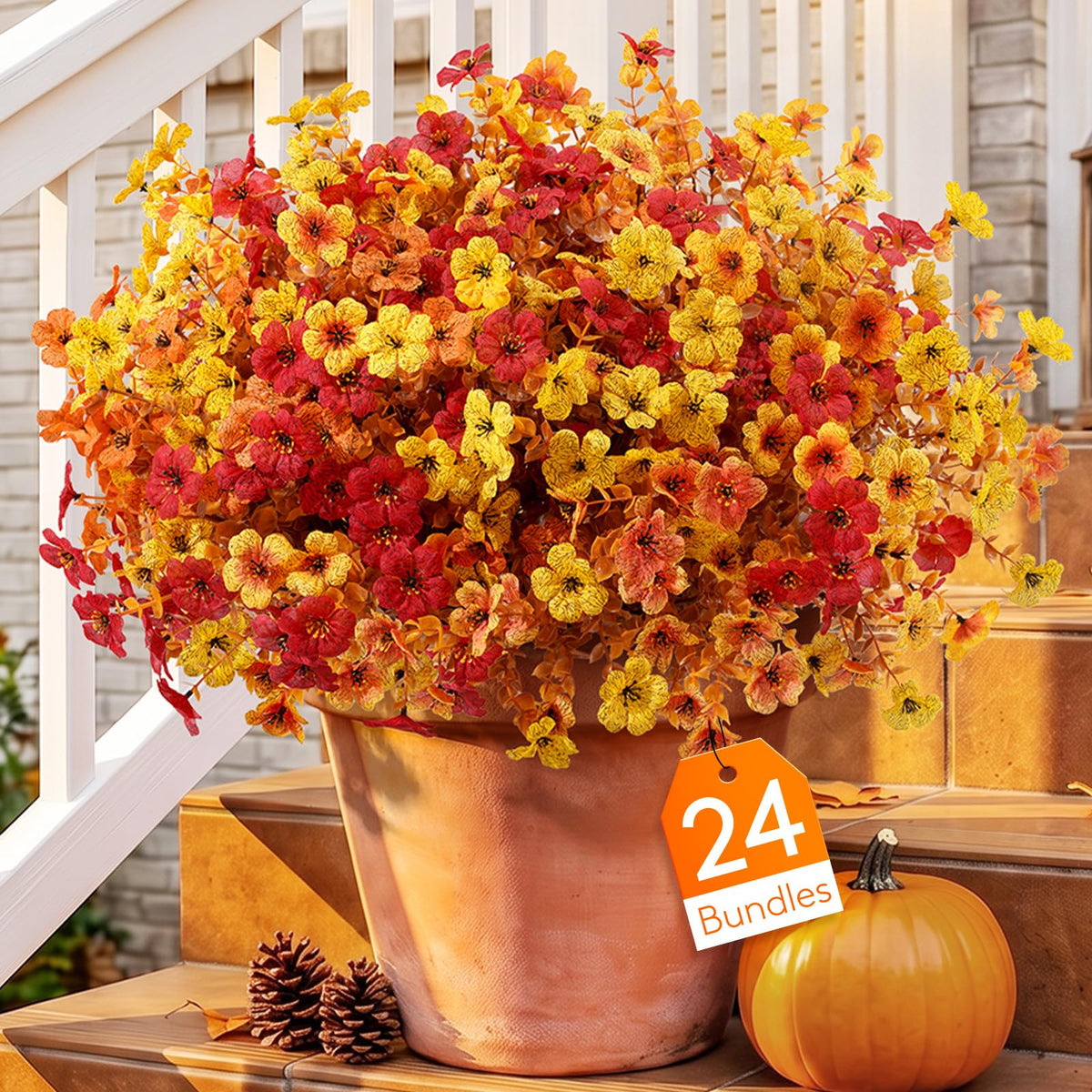 Lifewit Fall Artificial Flowers for Outdoor, Faux Flowers for Garden Decor