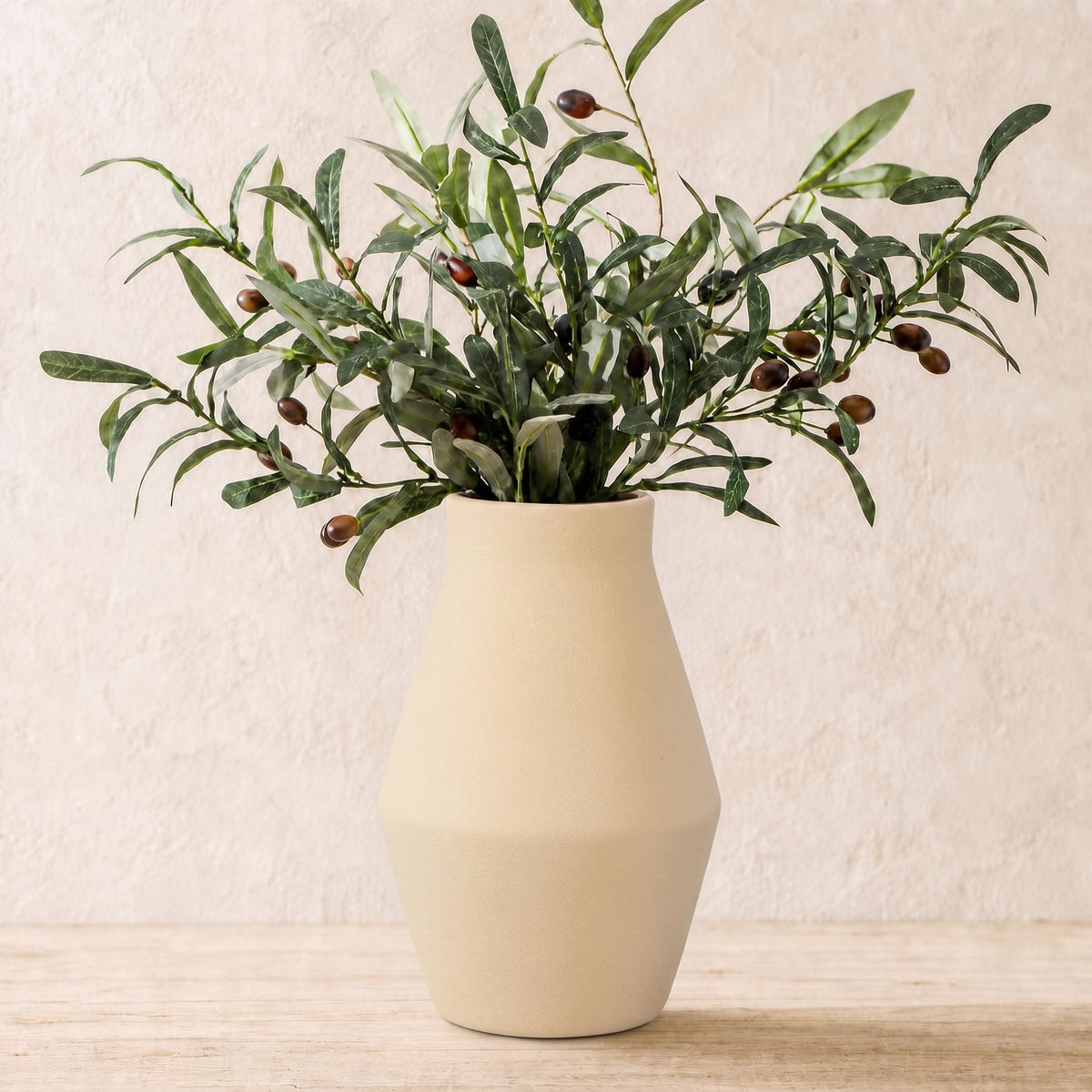 Rustic Farmhouse Ceramic Vase, 10 Inch